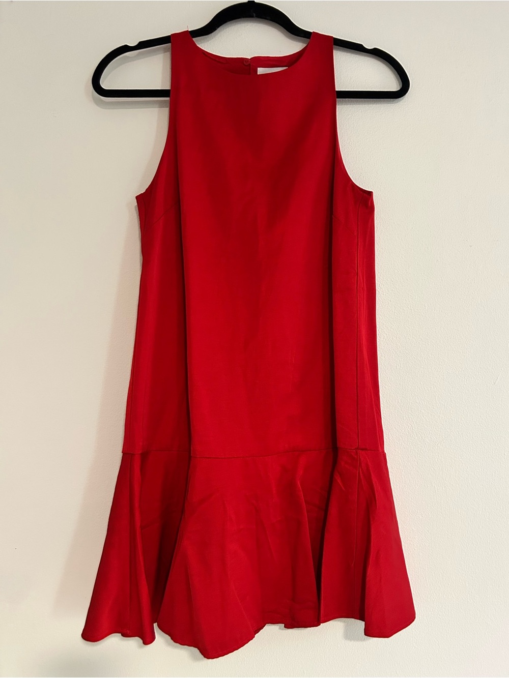 H&M Red Sleeveless Flounce Hem Mini Dress
